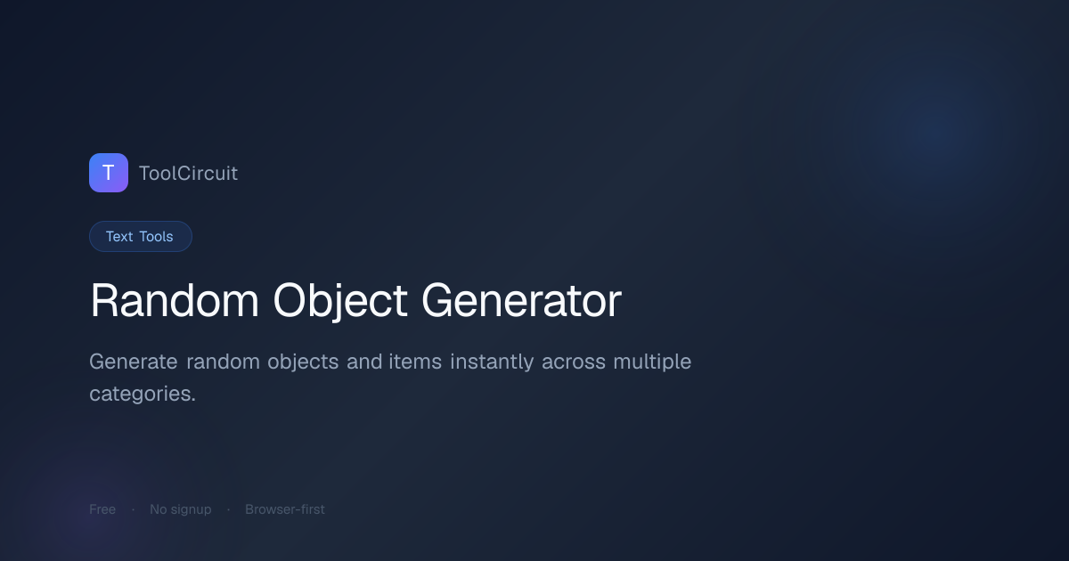 Random Object Generator – Generate random objects and items instantly ...